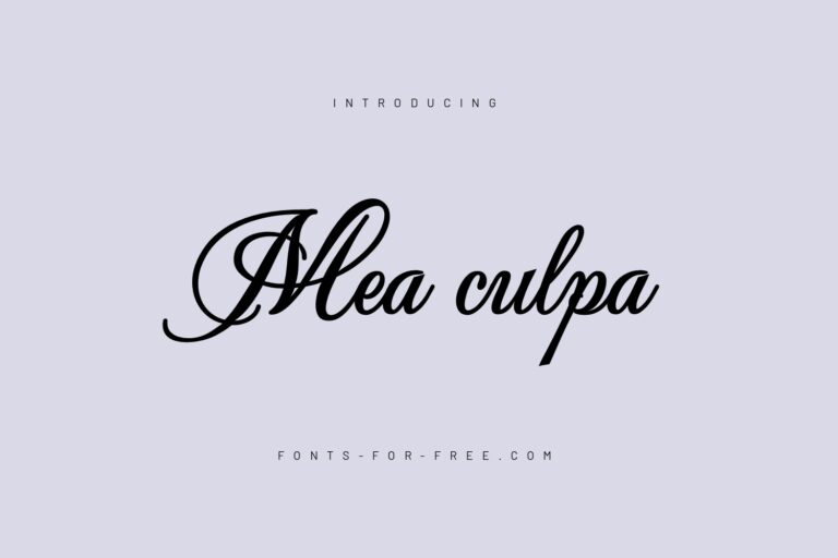 Free Mea Culpa Font