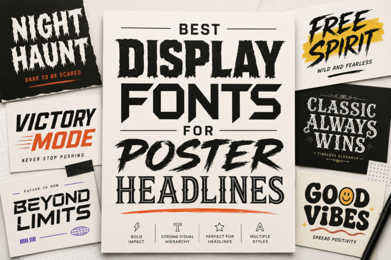 Typography poster design featuring different display font styles for headlines