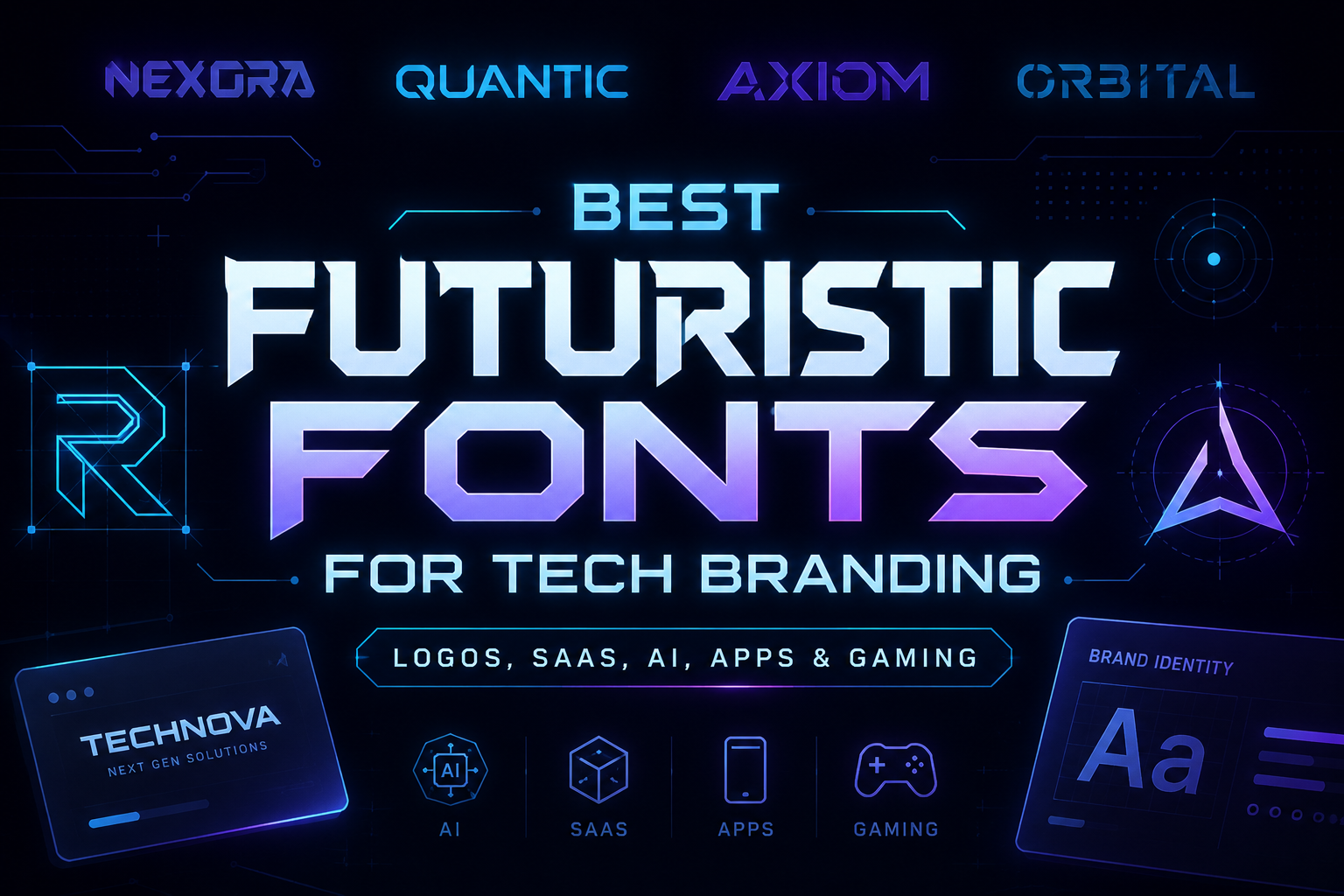Best futuristic fonts for tech branding with modern digital typography style