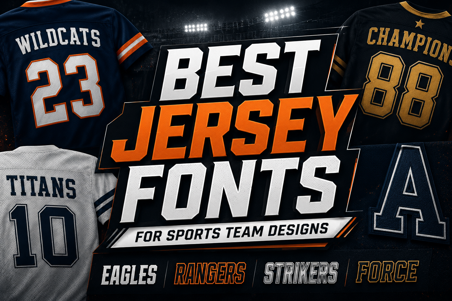 Best jersey fonts for sports team designs with bold athletic lettering and jersey numbers