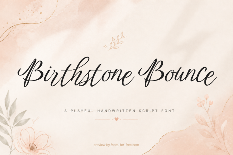 Free Birthstone Bounce Font