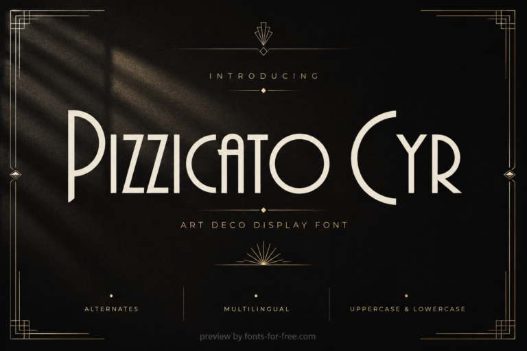 Free Pizzicato Cyr Font