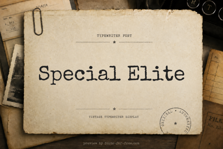 Free Special Elite Font