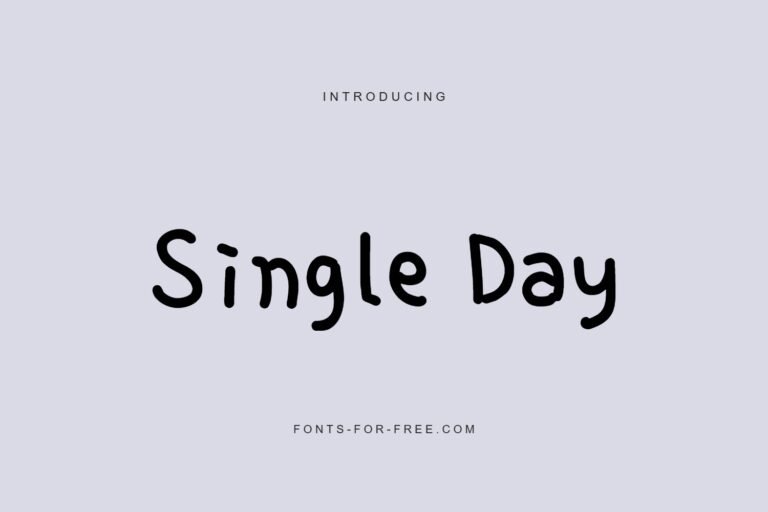 Free Single Day Font