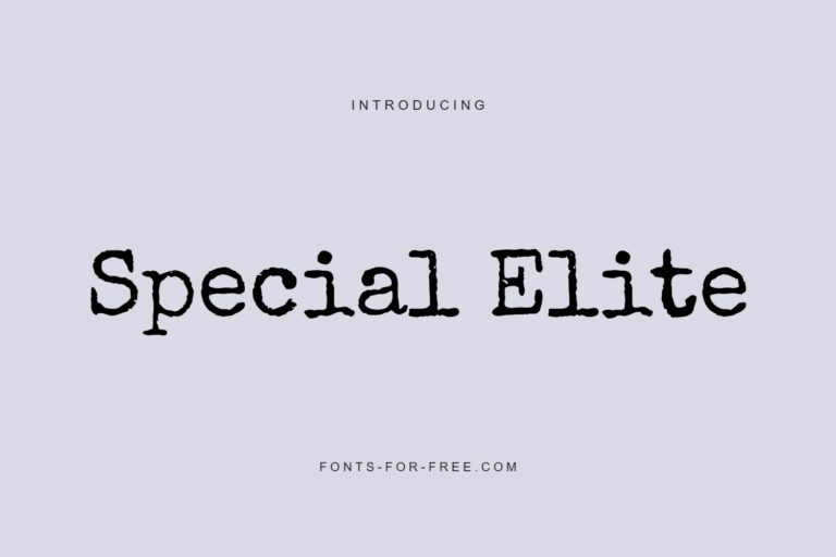 Free Special Elite Font